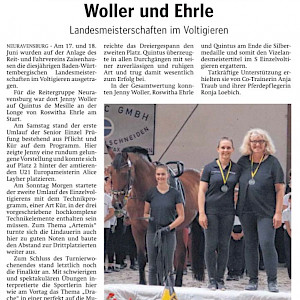 Baden-Württembergische Meisterschaften - Erfolge im Voltigieren 2023