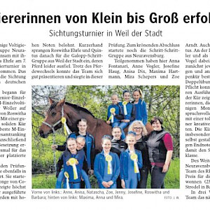 Sichtungsturnier Deutsche Meisterschaften in Weil der Stadt - Erfolge Voltigierer 🥇