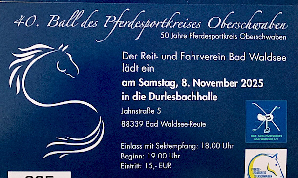 🐴🥂 PSKO Oberschwaben - Sportler-Karten für den Ball 2025 in Reute  - wer wird geehrt?! 🐴🥂