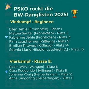 PSKO-Sportler:innen glänzen in den BW-Ranglisten 2025! 🏆🐴Vierkampf