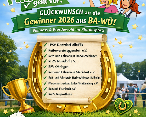 🐎💚 Fair geht vor – Glückwunsch an die Gewinner 2026 aus Baden‑Württemberg!