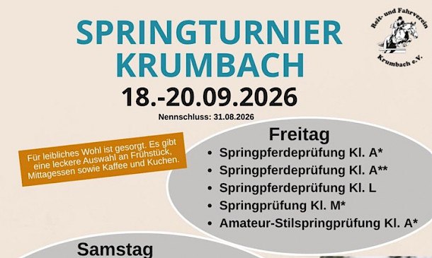 🌟RFV Krumbach schreibt das erste Mal ein S*-Springen mit Stechen aus!