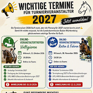 Pferdesportverband Baden-Württemberg & Landeskommission: Einladung zum Veranstaltertreffen Voltigieren & Reiten und Fahren 🐴📅✅